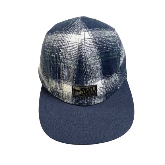Benny Gold San Francisco Plaid Camper Hat Cap Leather Adjustable Strap Hat OSFM - Picture 1 of 9